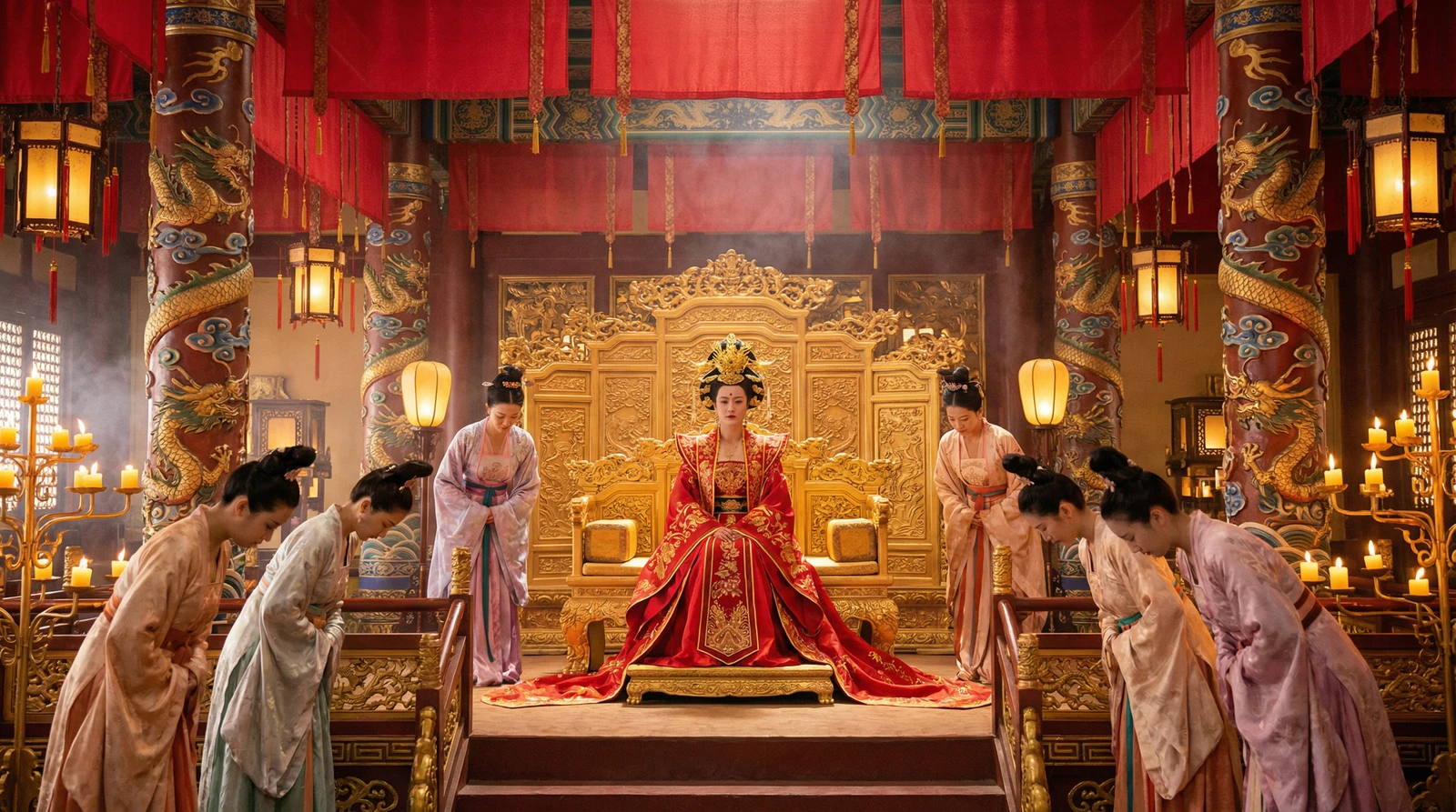 茄子视频古装宫廷大戏拍摄现场皇后登基场景